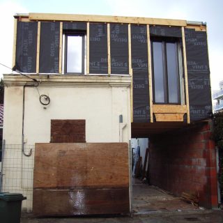 extension maison en cours vue jardin